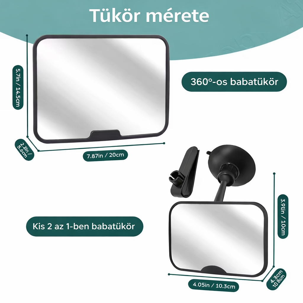 BabaLátó – 360°-ban állítható autós babatükör