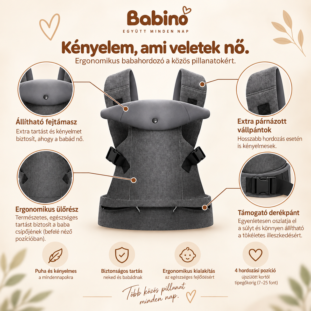 BabaHordi ergonomikus babahordozó