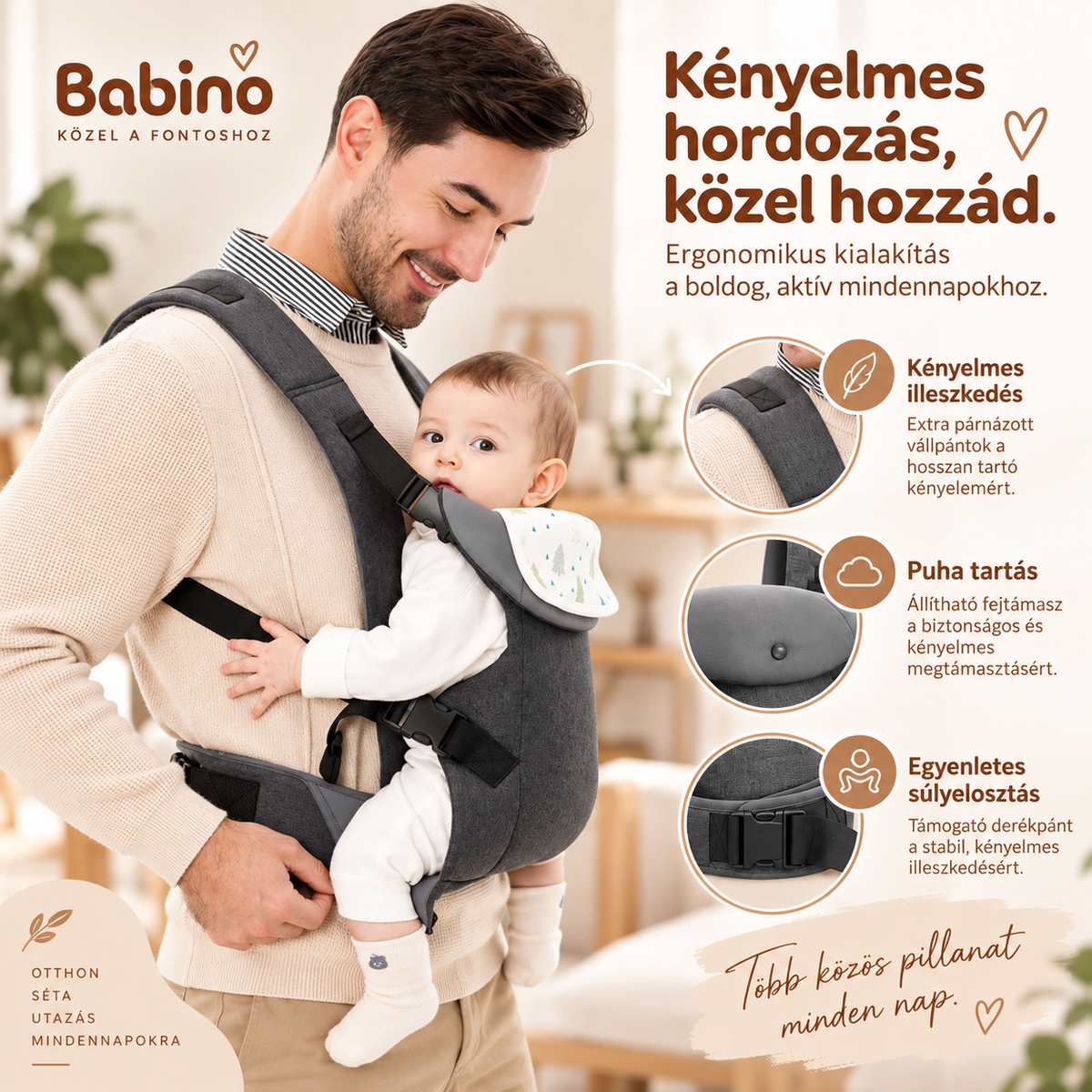 BabaHordi ergonomikus babahordozó
